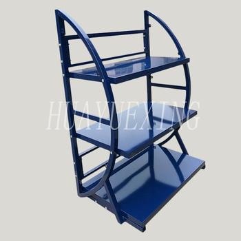 Multifunctional three shelves blue battery or engineer oil display stand HYX-026