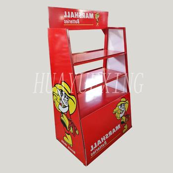 Removable five shelves red metal battery display stand HYX-022