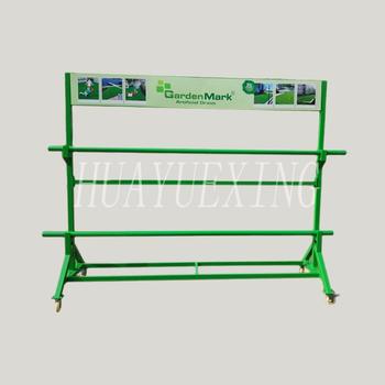 Free standing two shelves green metal fabric display stand HYX-025