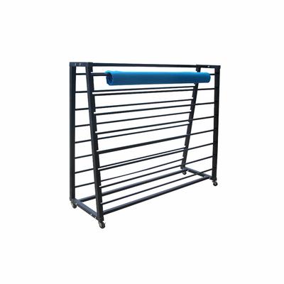 Tiered movable rug display rack for sale