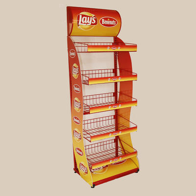 Custom snack display shelf ,food stand, Potato chips display rack